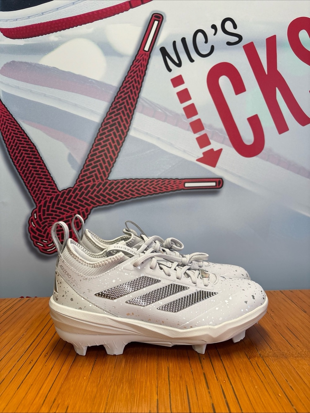 Adidas Adizero Impact TPU BSB 2.0 Shades Grey Baseball Cleats JQ2084 Mens Size 8